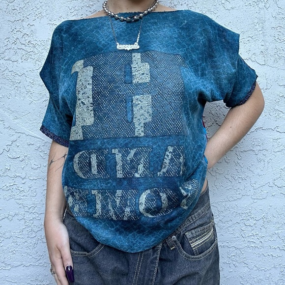 Y2k Patterned Striped Glittery Shirt - Picture 2 of 9